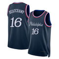 Philadelphia #16 Beauchamp Player Basketball Sleeveless Navy Jersey MarJon For Adult Youth