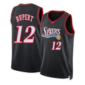 Philadelphia #12 Rupert Player Basketball Sleeveless Black Jersey Rayan For Adult Youth