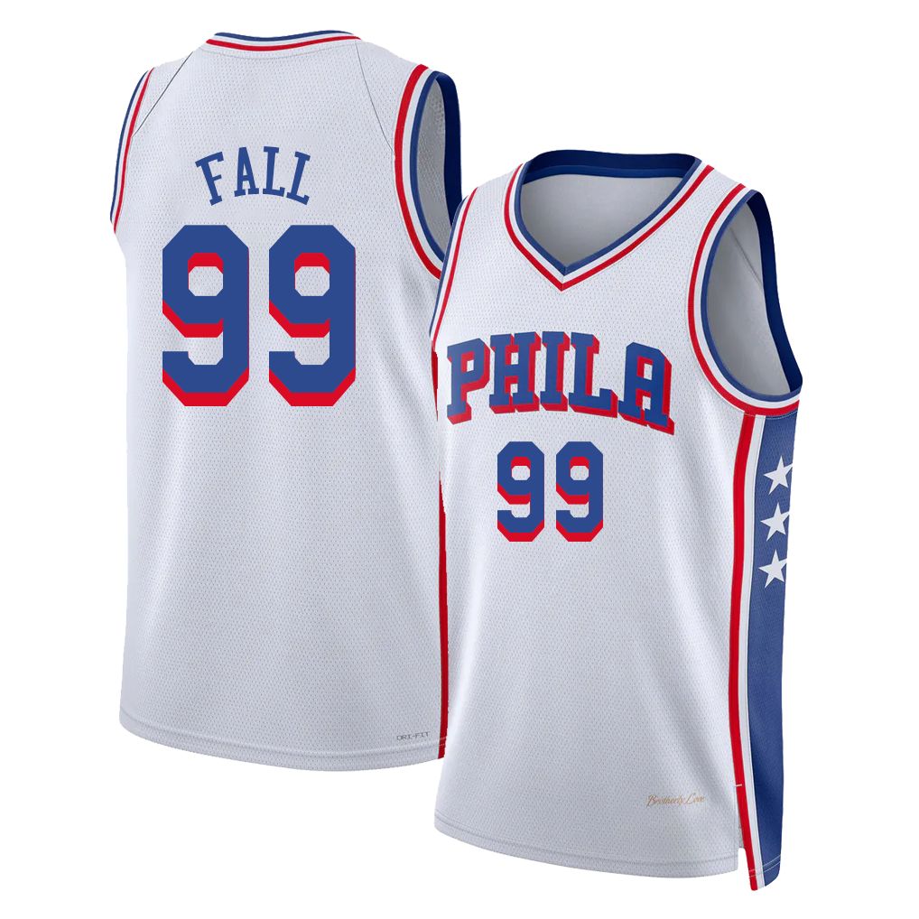 Philadelphia #99 Fall Player Basketball Sleeveless White Jersey Tacko For Adult Youth