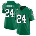 Philadelphia #24 Mukuba Player Football V Neck Short Sleeve Kelly Green Jersey Andrew For Men Youth Women Gift