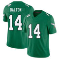 Philadelphia #14 Dalton Player Football V Neck Short Sleeve Kelly Green Jersey Andy For Men Youth Women Gift