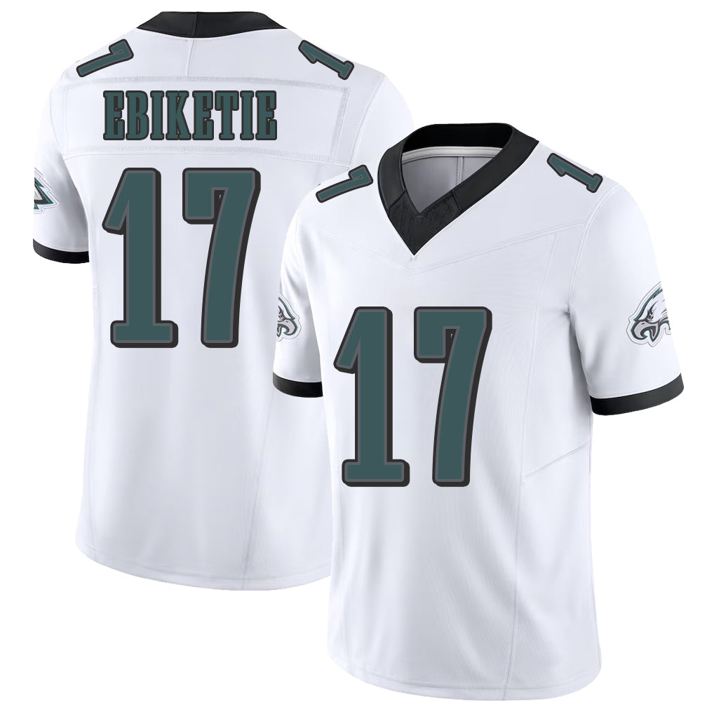Philadelphia #17 Ebiketie Player Football V Neck Short Sleeve White Jersey Arnold For Men Youth Women Gift