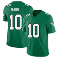 Philadelphia #10 Mann Player Football V Neck Short Sleeve Kelly Green Jersey Braden For Men Youth Women Gift