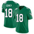 Philadelphia #18 Covey Player Football V Neck Short Sleeve Kelly Green Jersey Britain For Men Youth Women Gift