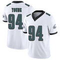Philadelphia #94 Young Player Football V Neck Short Sleeve White Jersey Byron For Men Youth Women Gift