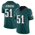Philadelphia #51 Jurgens Player Football V Neck Short Sleeve Midnight Green Jersey Cam For Men Youth Women Gift
