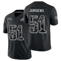 Philadelphia #51 Jurgens Player Football V Neck Short Sleeve Black Jersey Cam For Men Youth Women Gift