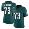 Philadelphia #73 Williams Player Football V Neck Short Sleeve Midnight Green Jersey Cameron For Men Youth Women Gift