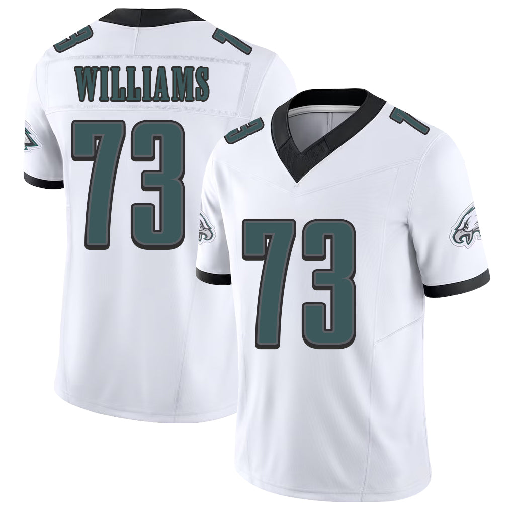 Philadelphia #73 Williams Player Football V Neck Short Sleeve White Jersey Cameron For Men Youth Women Gift