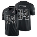 Philadelphia #34 Steele Player Football V Neck Short Sleeve Black Jersey Carson For Men Youth Women Gift