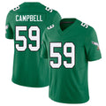 Philadelphia #59 Campbell Player Football V Neck Short Sleeve Kelly Green Jersey Chance For Men Youth Women Gift