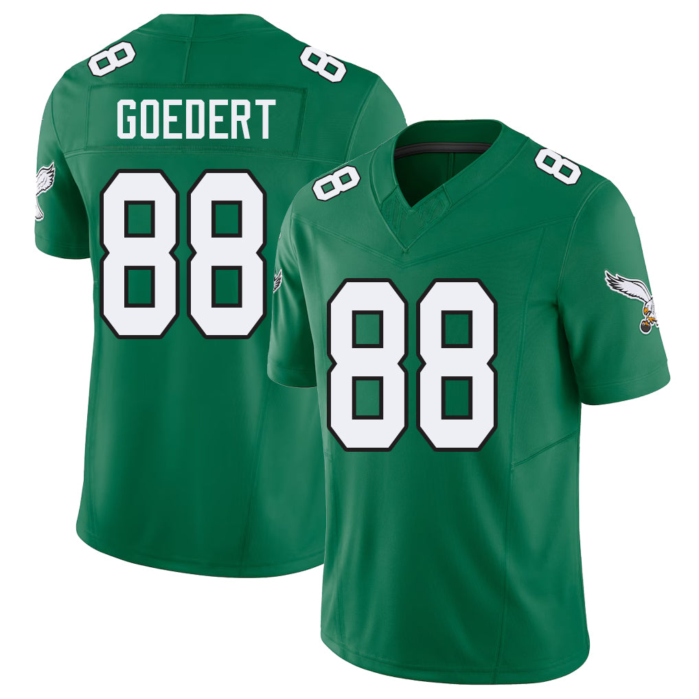 Philadelphia #88 Goedert Player Football V Neck Short Sleeve Kelly Green Jersey Dallas For Men Youth Women Gift