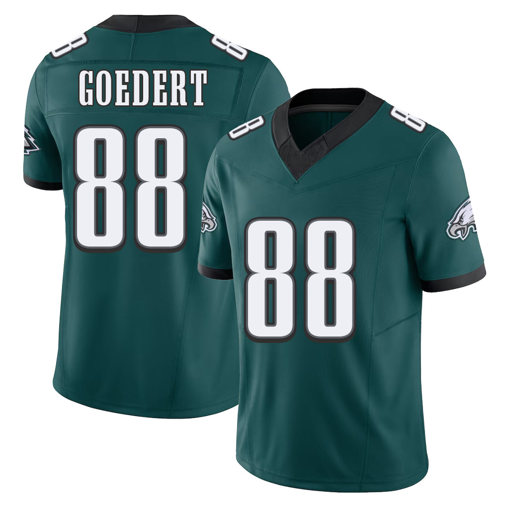 Philadelphia #88 Goedert Player Football V Neck Short Sleeve Midnight Green Jersey Dallas For Men Youth Women Gift