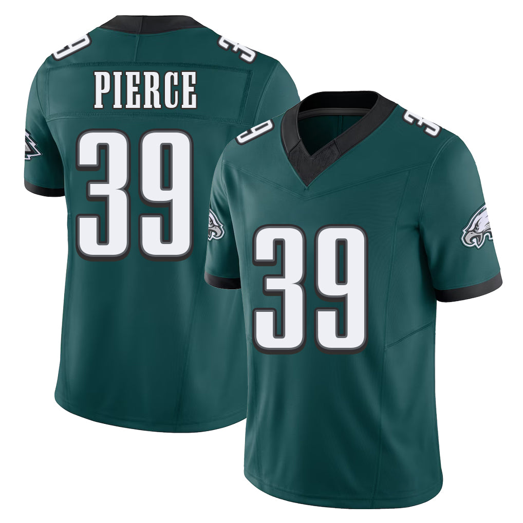Philadelphia #39 Pierce Player Football V Neck Short Sleeve Midnight Green Jersey Dameon For Men Youth Women Gift