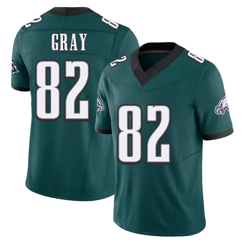 Philadelphia #82 Gray Player Football V Neck Short Sleeve Midnight Green Jersey Danny For Men Youth Women Gift