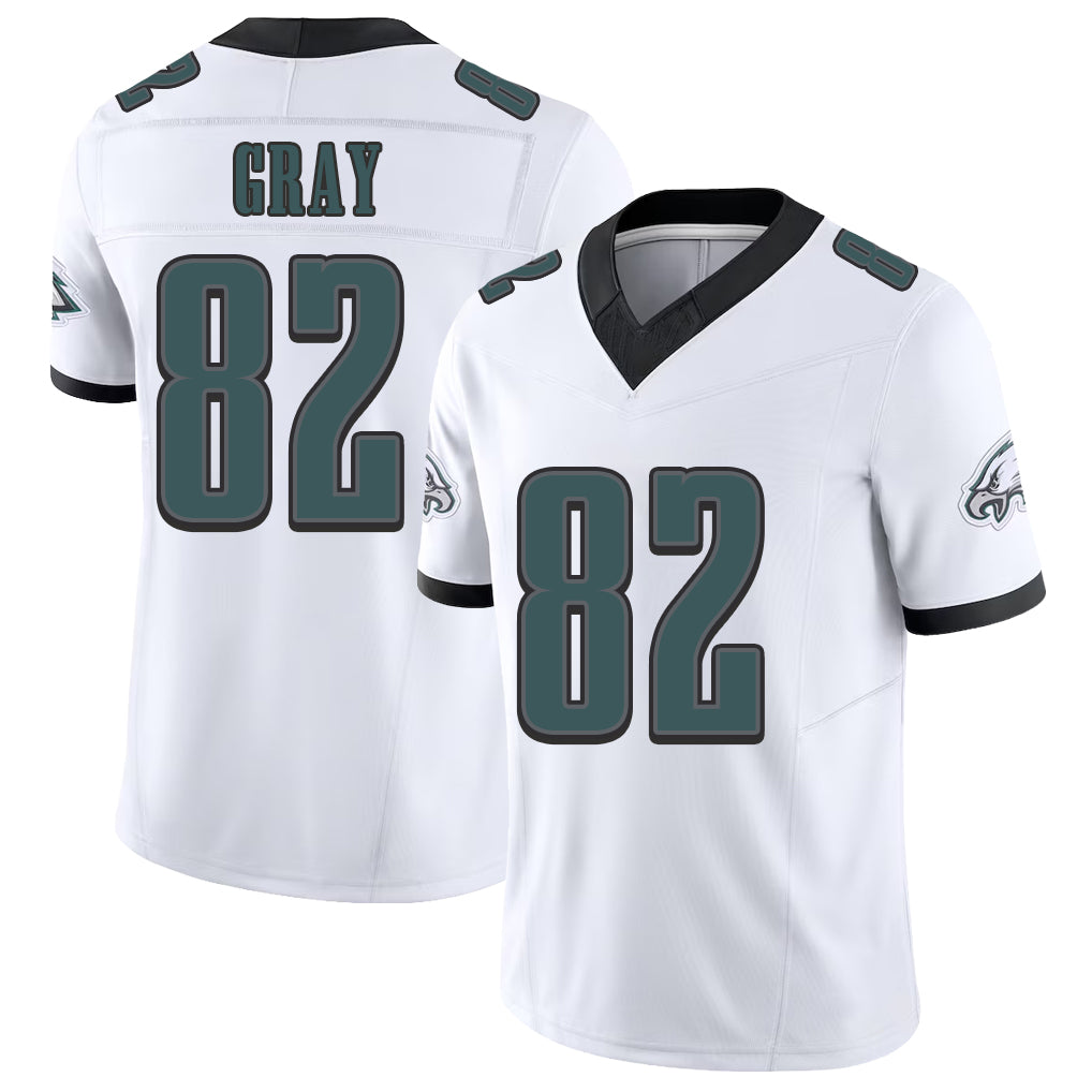 Philadelphia #82 Gray Player Football V Neck Short Sleeve White Jersey Danny For Men Youth Women Gift