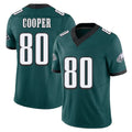 Philadelphia #80 Cooper Player Football V Neck Short Sleeve Midnight Green Jersey Darius For Men Youth Women Gift