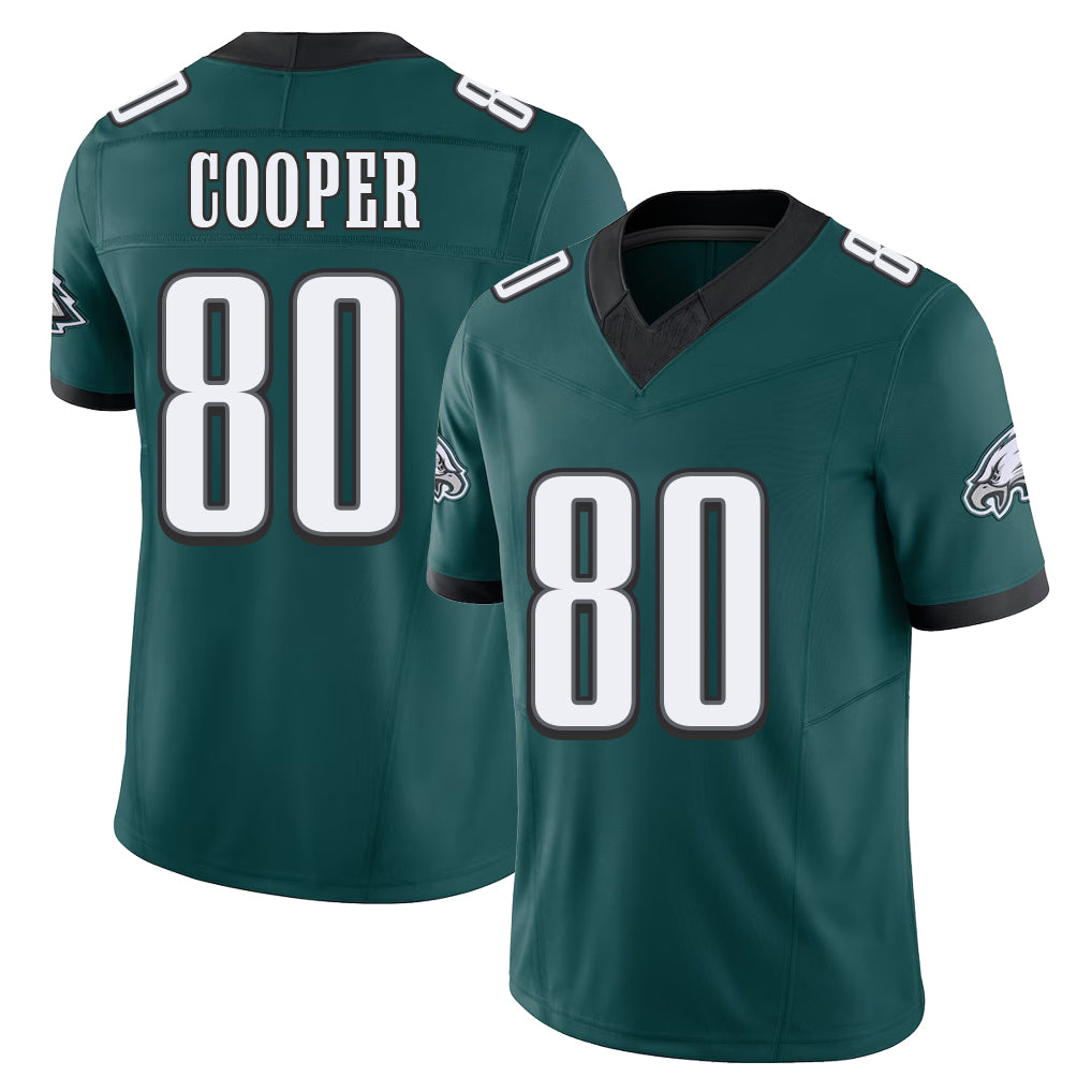 Philadelphia #80 Cooper Player Football V Neck Short Sleeve Midnight Green Jersey Darius For Men Youth Women Gift