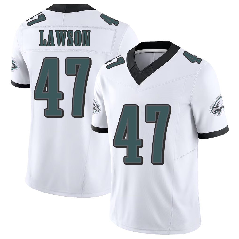 Philadelphia #47 Lawson Player Football V Neck Short Sleeve White Jersey Deontae For Men Youth Women Gift