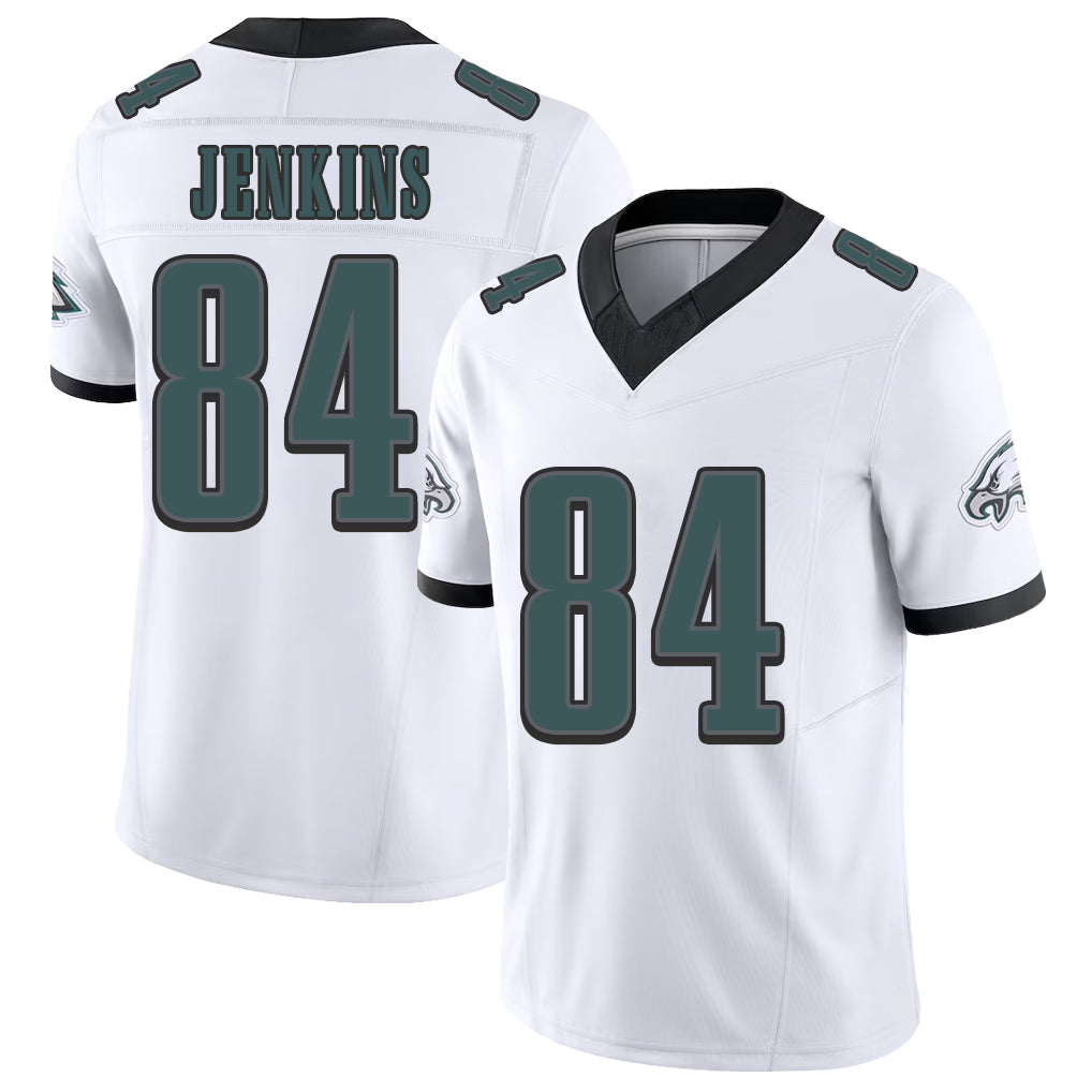 Philadelphia #84 Jenkins Player Football V Neck Short Sleeve White Jersey E.J. For Men Youth Women Gift