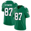 Philadelphia #87 Stowers Player Football V Neck Short Sleeve Kelly Green Jersey Eli For Men Youth Women Gift