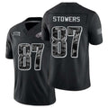 Philadelphia #87 Stowers Player Football V Neck Short Sleeve Black Jersey Eli For Men Youth Women Gift