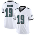 Philadelphia #19 Moore Player Football V Neck Short Sleeve White Jersey Elijah For Men Youth Women Gift