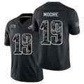 Philadelphia #19 Moore Player Football V Neck Short Sleeve Black Jersey Elijah For Men Youth Women Gift
