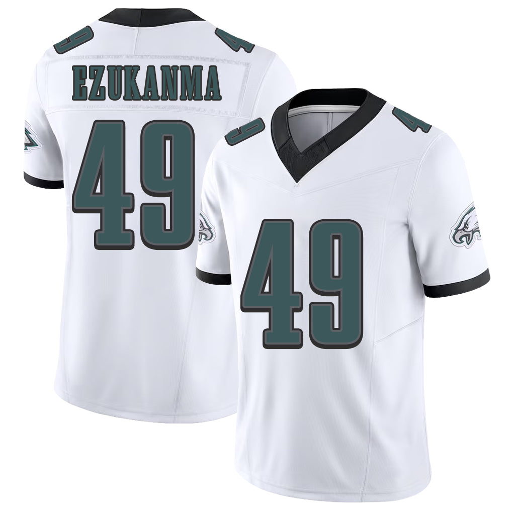 Philadelphia #49 Ezukanma Player Football V Neck Short Sleeve White Jersey Erik For Men Youth Women Gift