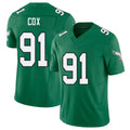 Philadelphia #91 Cox Player Football V Neck Short Sleeve Kelly Green Jersey Fletcher For Men Youth Women Gift