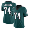 Philadelphia #74 Johnson Player Football V Neck Short Sleeve Midnight Green Jersey Fred For Men Youth Women Gift