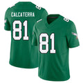 Philadelphia #81 Calcaterra Player Football V Neck Short Sleeve Kelly Green Jersey Grant For Men Youth Women Gift