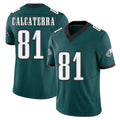 Philadelphia #81 Calcaterra Player Football V Neck Short Sleeve Midnight Green Jersey Grant For Men Youth Women Gift