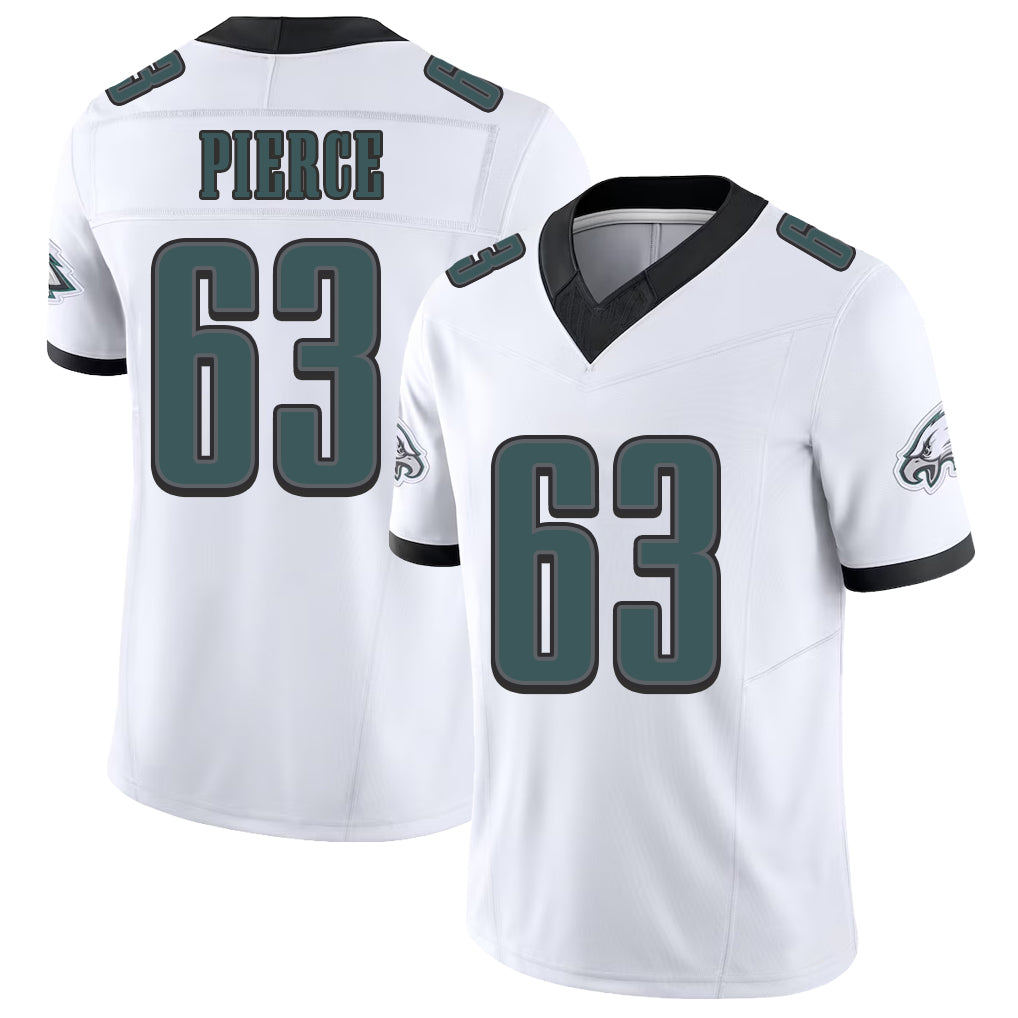 Philadelphia #63 Pierce Player Football V Neck Short Sleeve White Jersey Hollin For Men Youth Women Gift