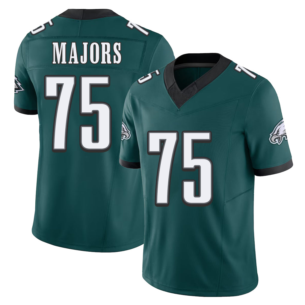 Philadelphia #75 Majors Player Football V Neck Short Sleeve Midnight Green Jersey Jake For Men Youth Women Gift