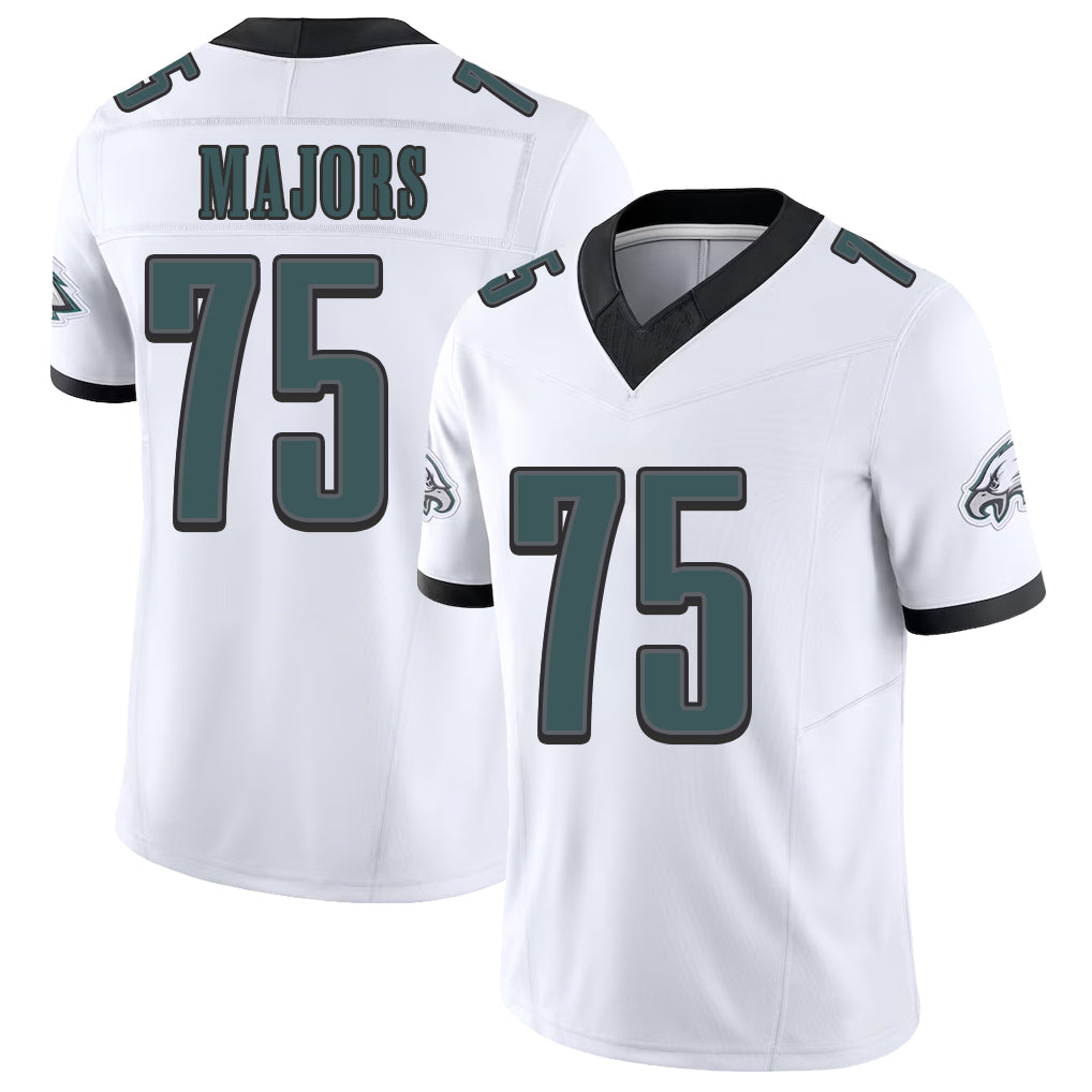 Philadelphia #75 Majors Player Football V Neck Short Sleeve White Jersey Jake For Men Youth Women Gift