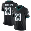 Philadelphia #23 Bennett Player Football V Neck Short Sleeve Black Jersey Jakorian For Men Youth Women Gift