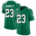 Philadelphia #23 Bennett Player Football V Neck Short Sleeve Kelly Green Jersey Jakorian For Men Youth Women Gift