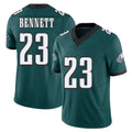 Philadelphia #23 Bennett Player Football V Neck Short Sleeve Midnight Green Jersey Jakorian For Men Youth Women Gift