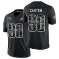 Philadelphia #98 Carter Player Football V Neck Short Sleeve Black Jersey Jalen For Men Youth Women Gift