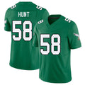 Philadelphia #58 Hunt Player Football V Neck Short Sleeve Kelly Green Jersey Jalyx For Men Youth Women Gift