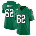 Philadelphia #62 Kelce Player Football V Neck Short Sleeve Kelly Green Jersey Jason For Men Youth Women Gift