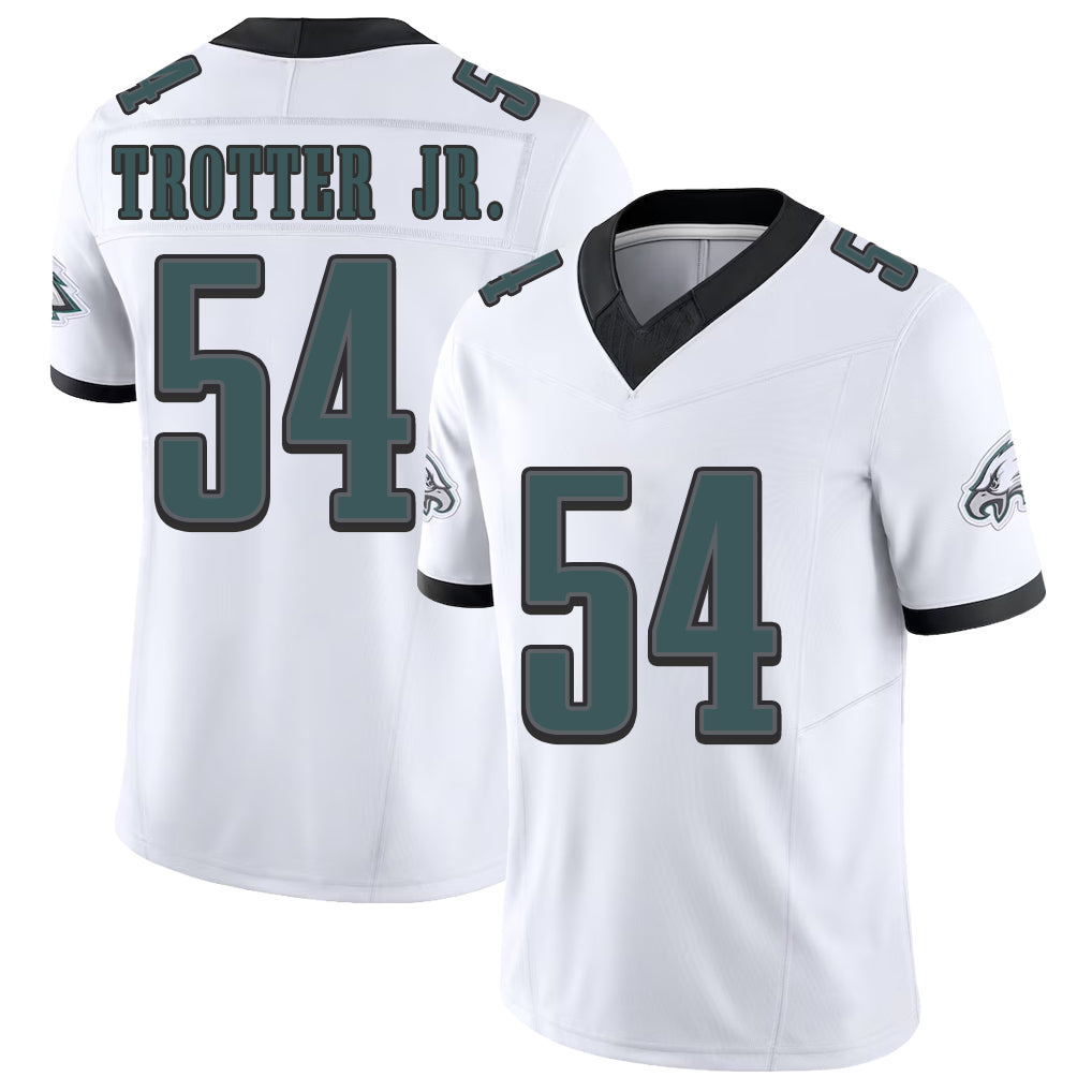 Philadelphia #54 Trotter Jr. Player Football V Neck Short Sleeve White Jersey Jeremiah For Men Youth Women Gift