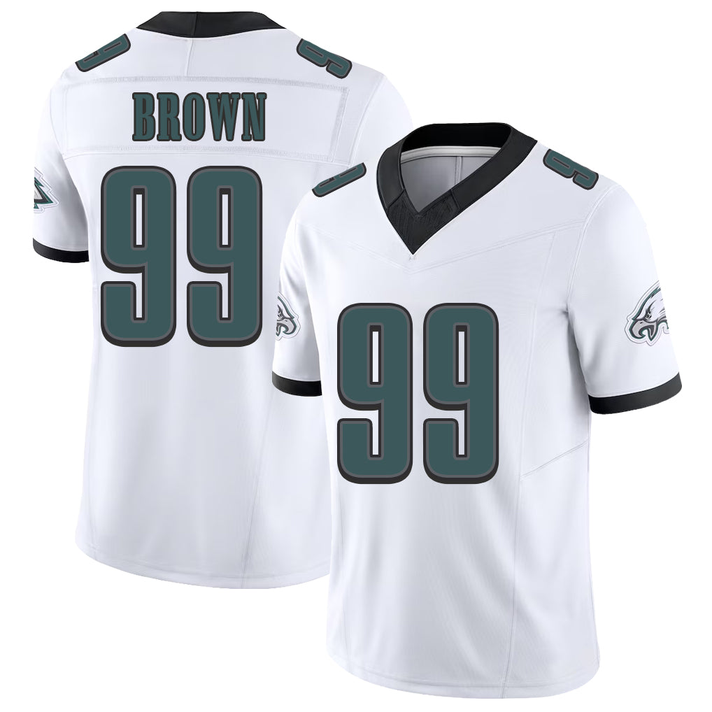 Philadelphia #99 Brown Player Football V Neck Short Sleeve White Jersey Jerome For Men Youth Women Gift