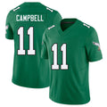 Philadelphia #11 Campbell Player Football V Neck Short Sleeve Kelly Green Jersey Jihaad For Men Youth Women Gift