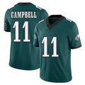 Philadelphia #11 Campbell Player Football V Neck Short Sleeve Midnight Green Jersey Jihaad For Men Youth Women Gift