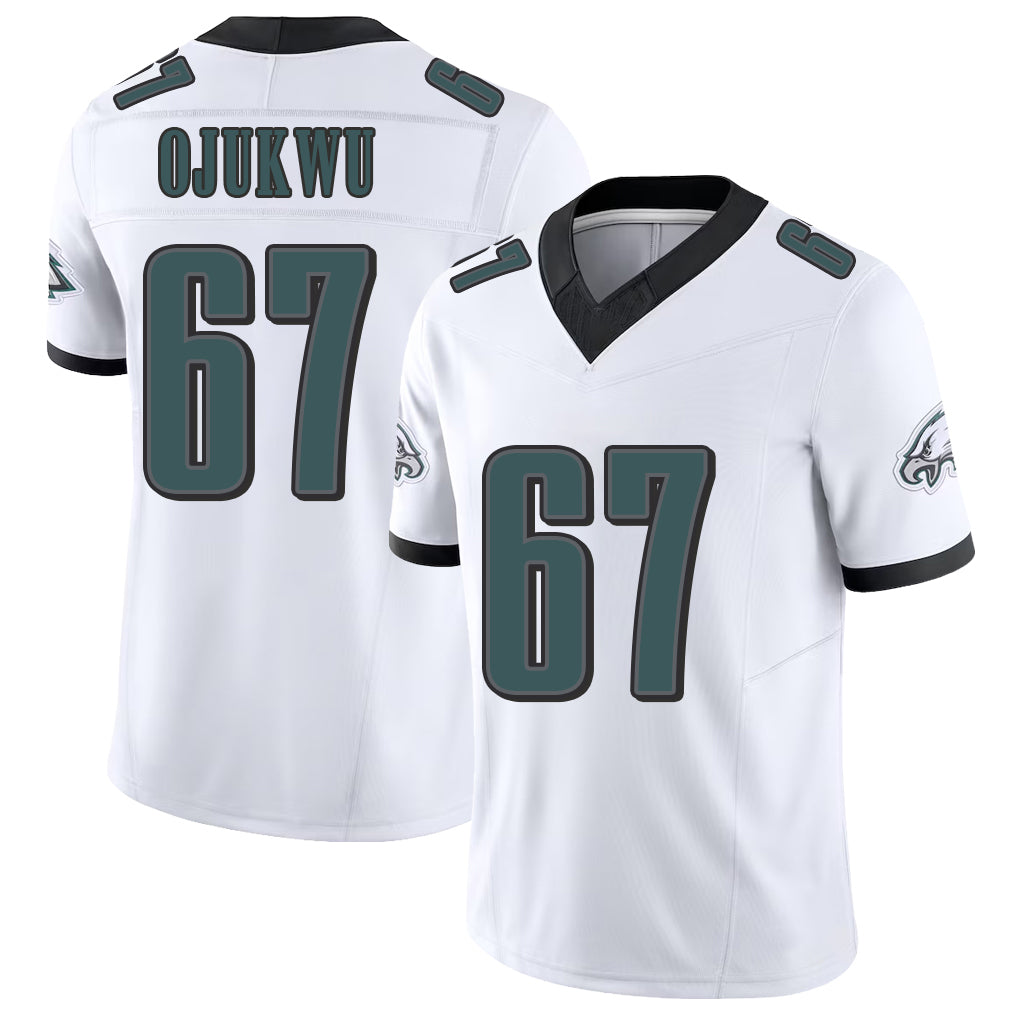 Philadelphia #67 Ojukwu Player Football V Neck Short Sleeve White Jersey John For Men Youth Women Gift