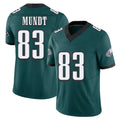 Philadelphia #83 Mundt Player Football V Neck Short Sleeve Midnight Green Jersey Johnny For Men Youth Women Gift