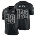 Philadelphia #89 Wilson Player Football V Neck Short Sleeve Black Jersey Johnny For Men Youth Women Gift
