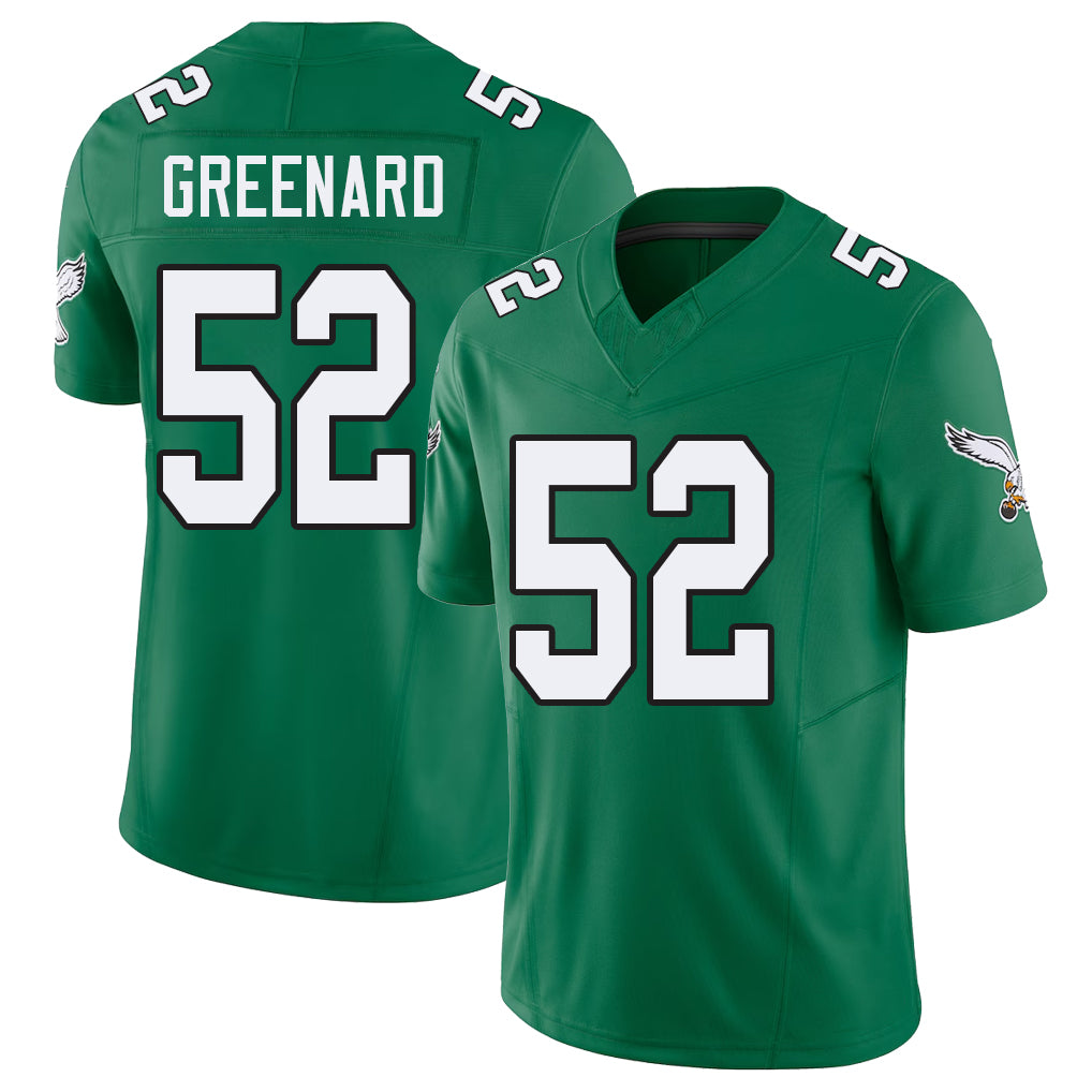 Philadelphia #52 Greenard Player Football V Neck Short Sleeve Kelly Green Jersey Jonathan For Men Youth Women Gift